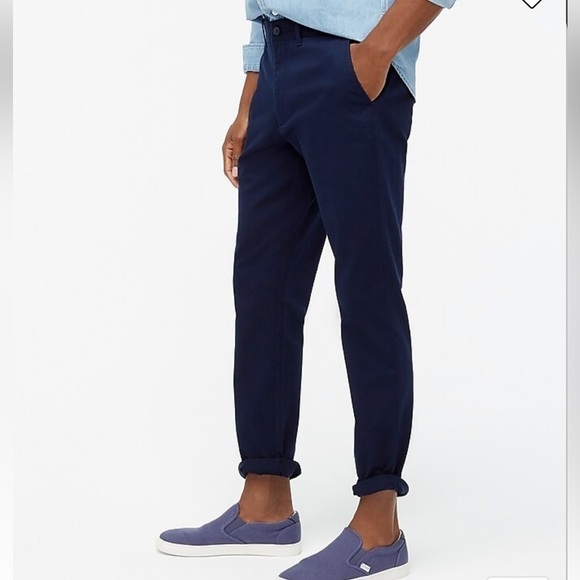 J. Crew Factory Athletic slim fit khaki pant AZ844 Navy 36/34 - Picture 2 of 8
